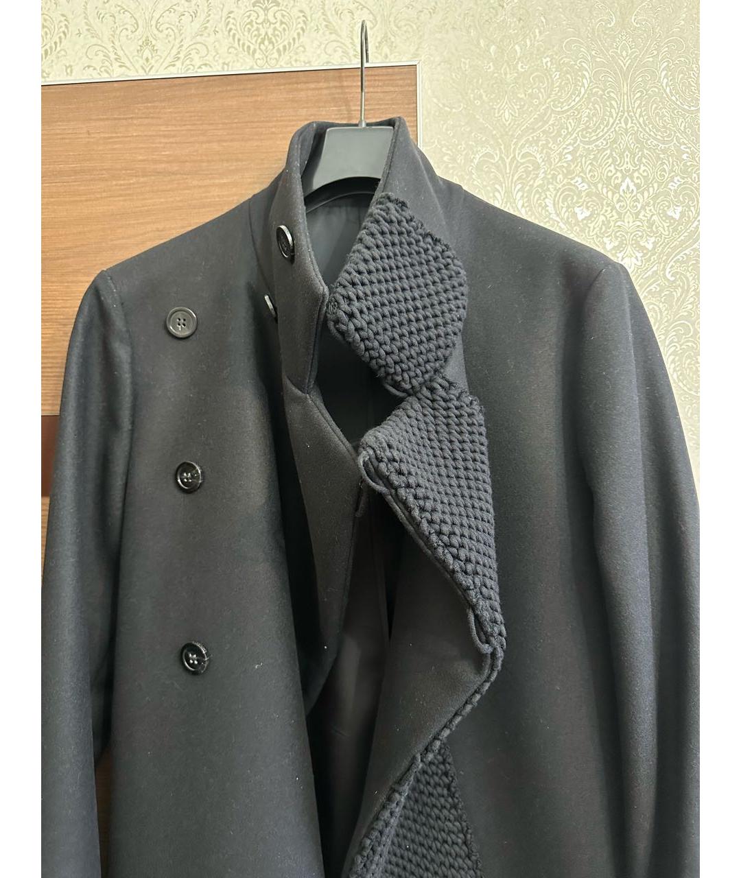 EMPORIO ARMANI Черное шерстяное пальто, фото 4