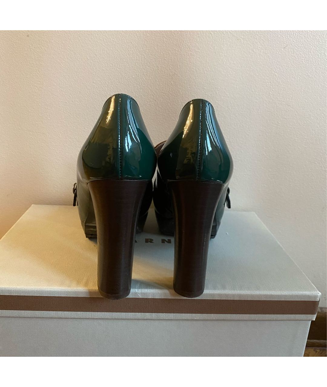 MARNI Зеленые туфли из лакированной кожи, фото 4