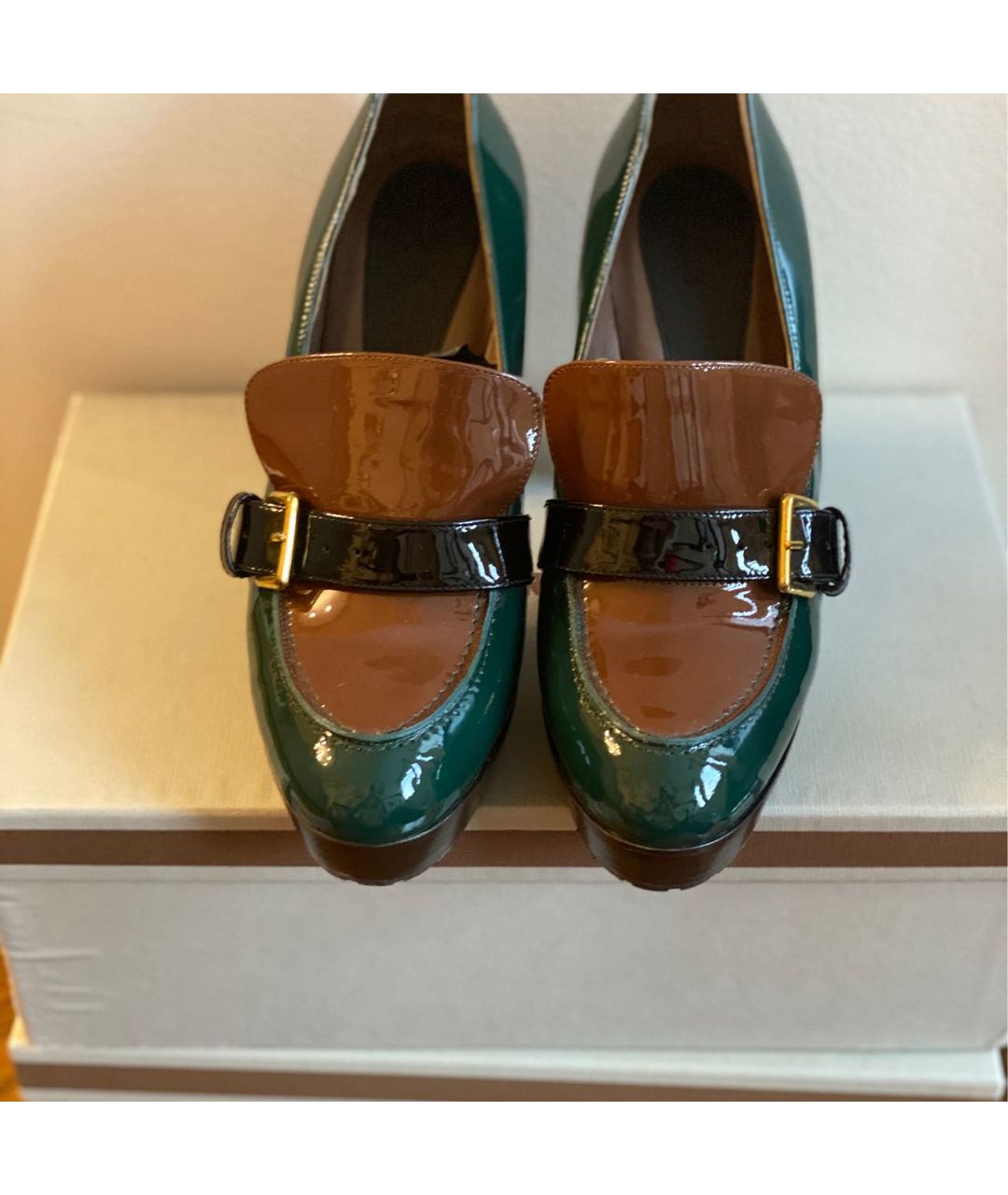 MARNI Зеленые туфли из лакированной кожи, фото 2