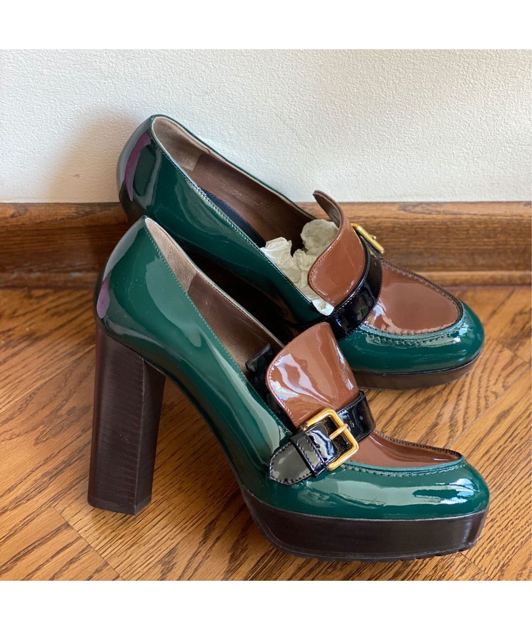 MARNI Зеленые туфли из лакированной кожи, фото 5