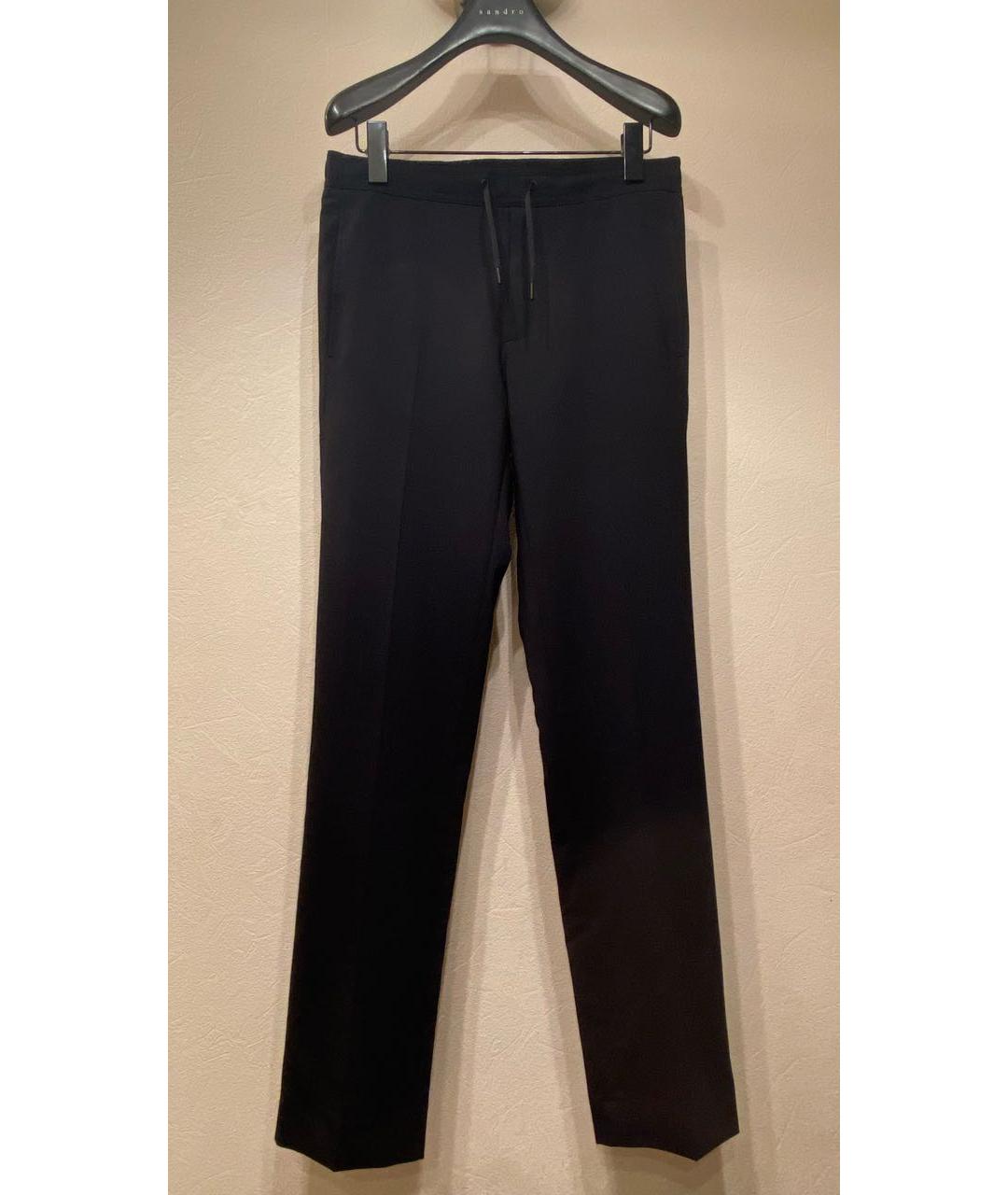 SANDRO Темно-синие шерстяные классические брюки, фото 8