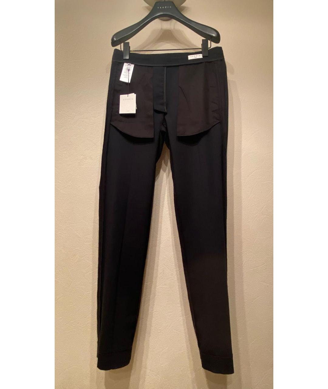 SANDRO Темно-синие шерстяные классические брюки, фото 3