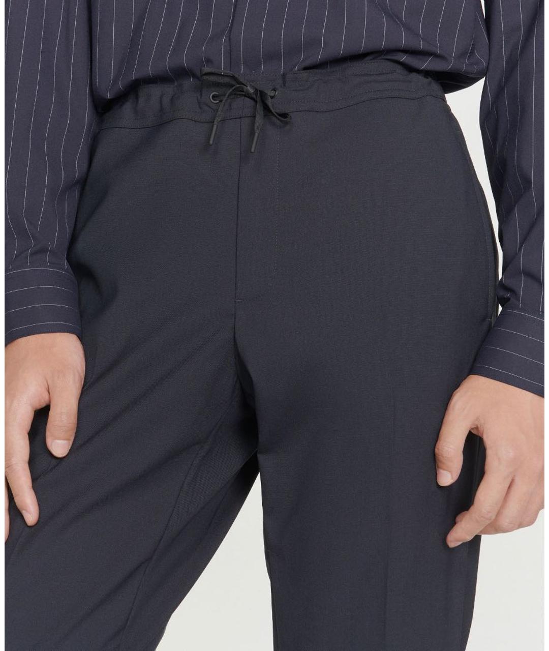 SANDRO Темно-синие шерстяные классические брюки, фото 7