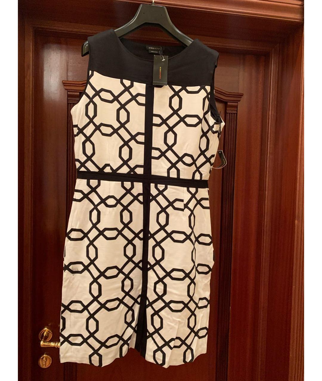 BCBG MAXAZRIA Белое хлопко-эластановое повседневное платье, фото 8