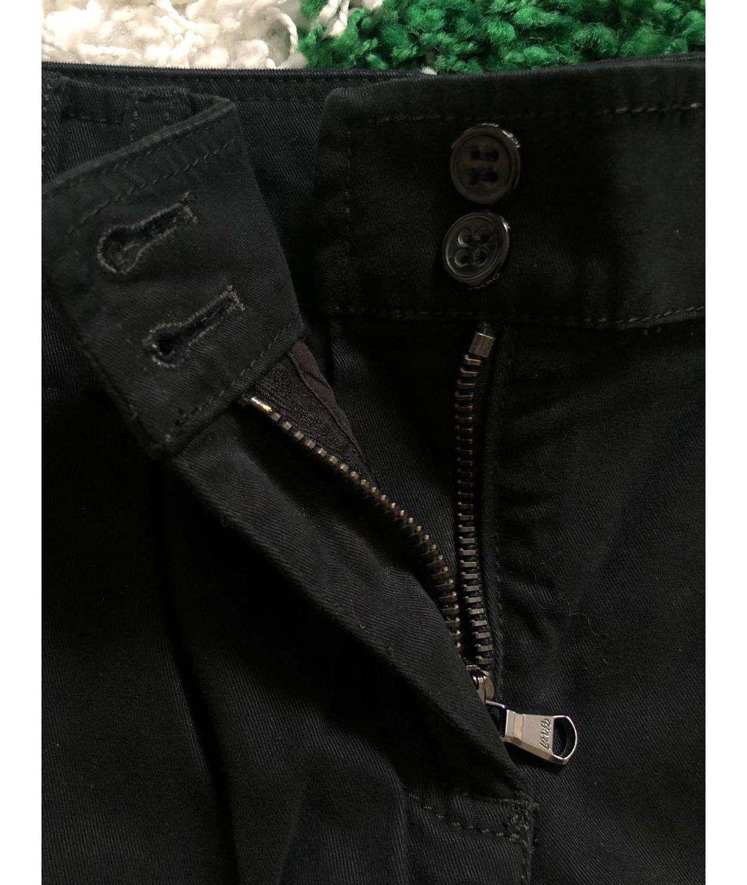 ICEBERG Черные хлопко-эластановые прямые брюки, фото 3