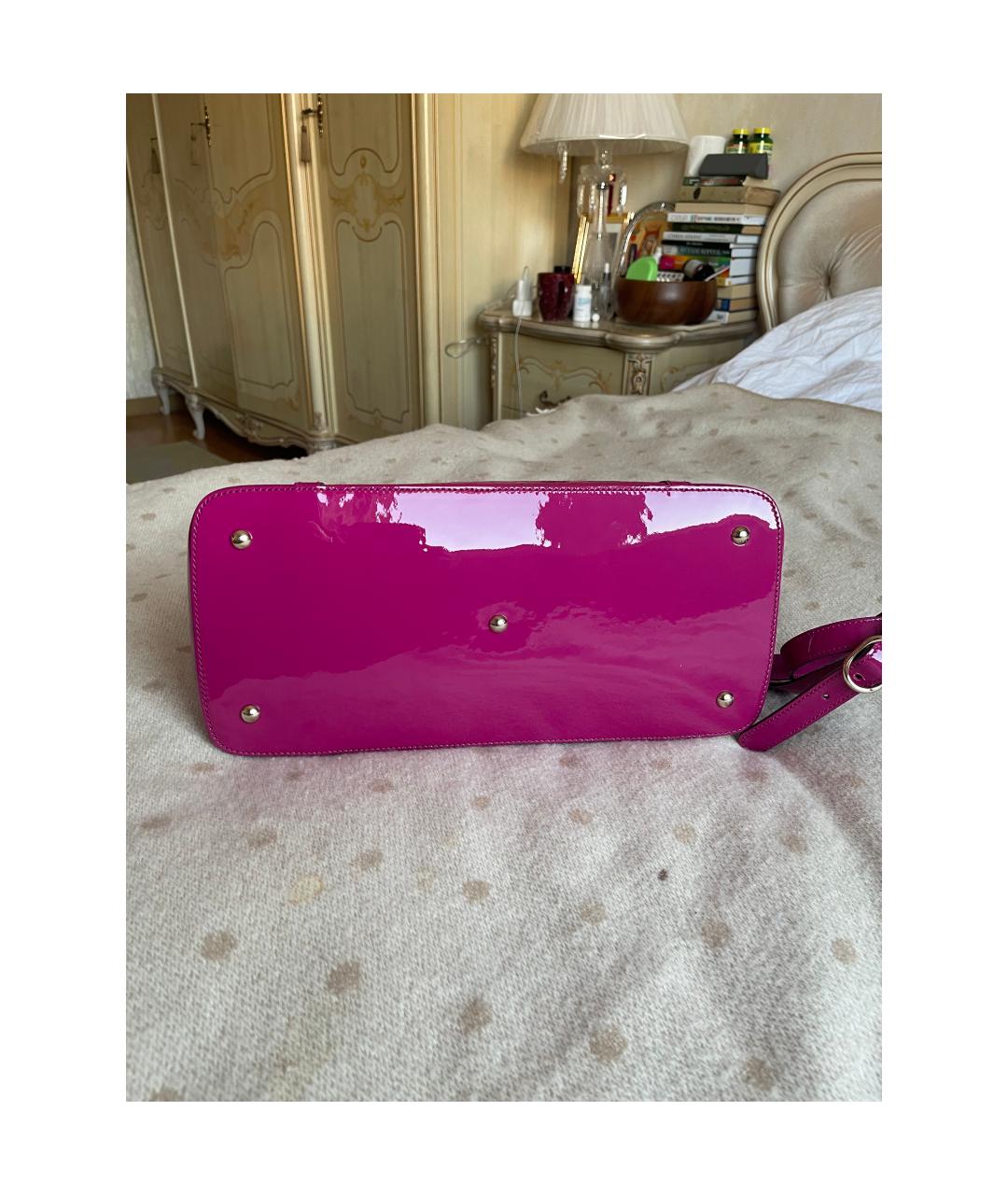 GUCCI Фуксия сумка через плечо из лакированной кожи, фото 6