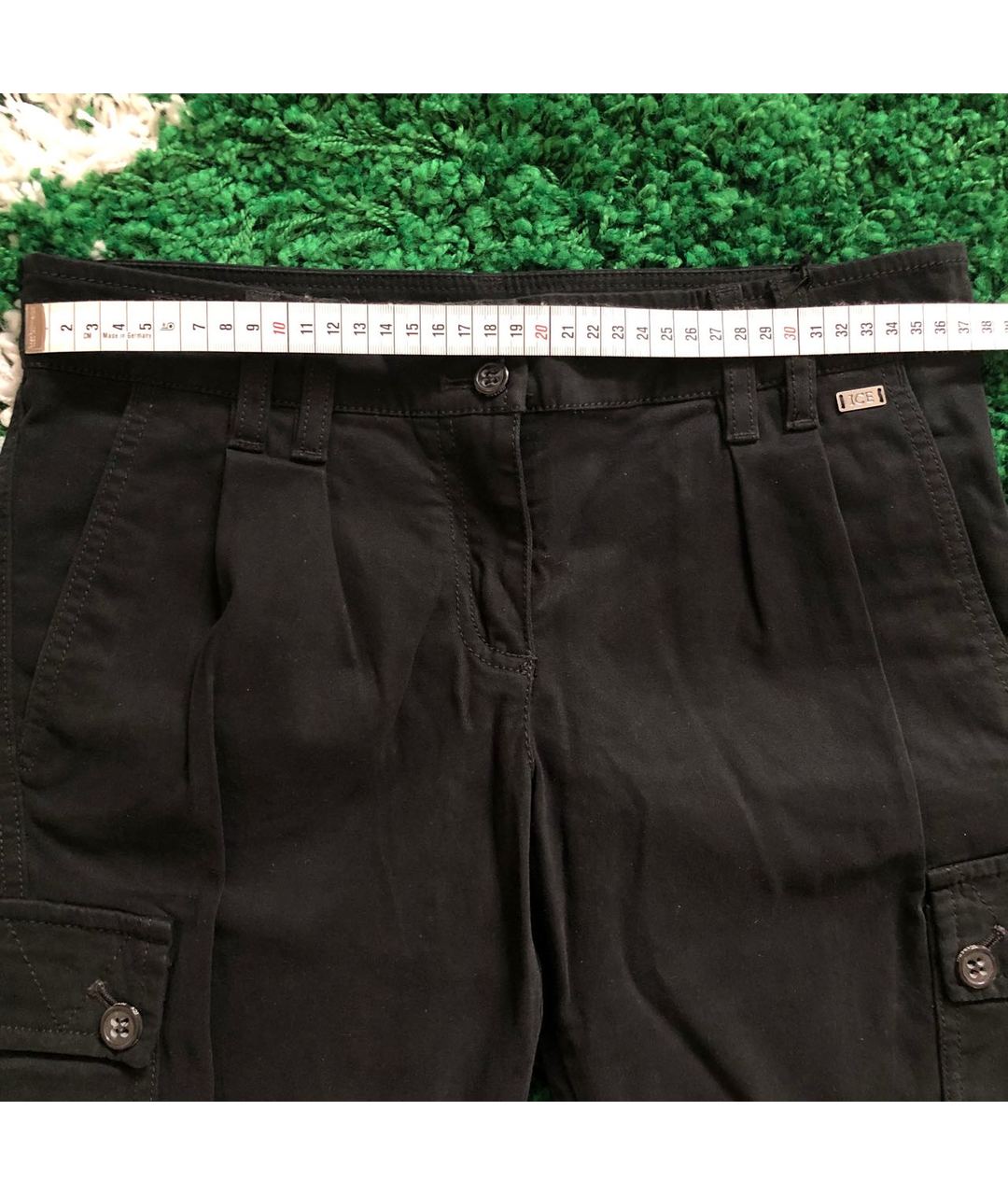 ICEBERG Черные хлопко-эластановые прямые брюки, фото 6
