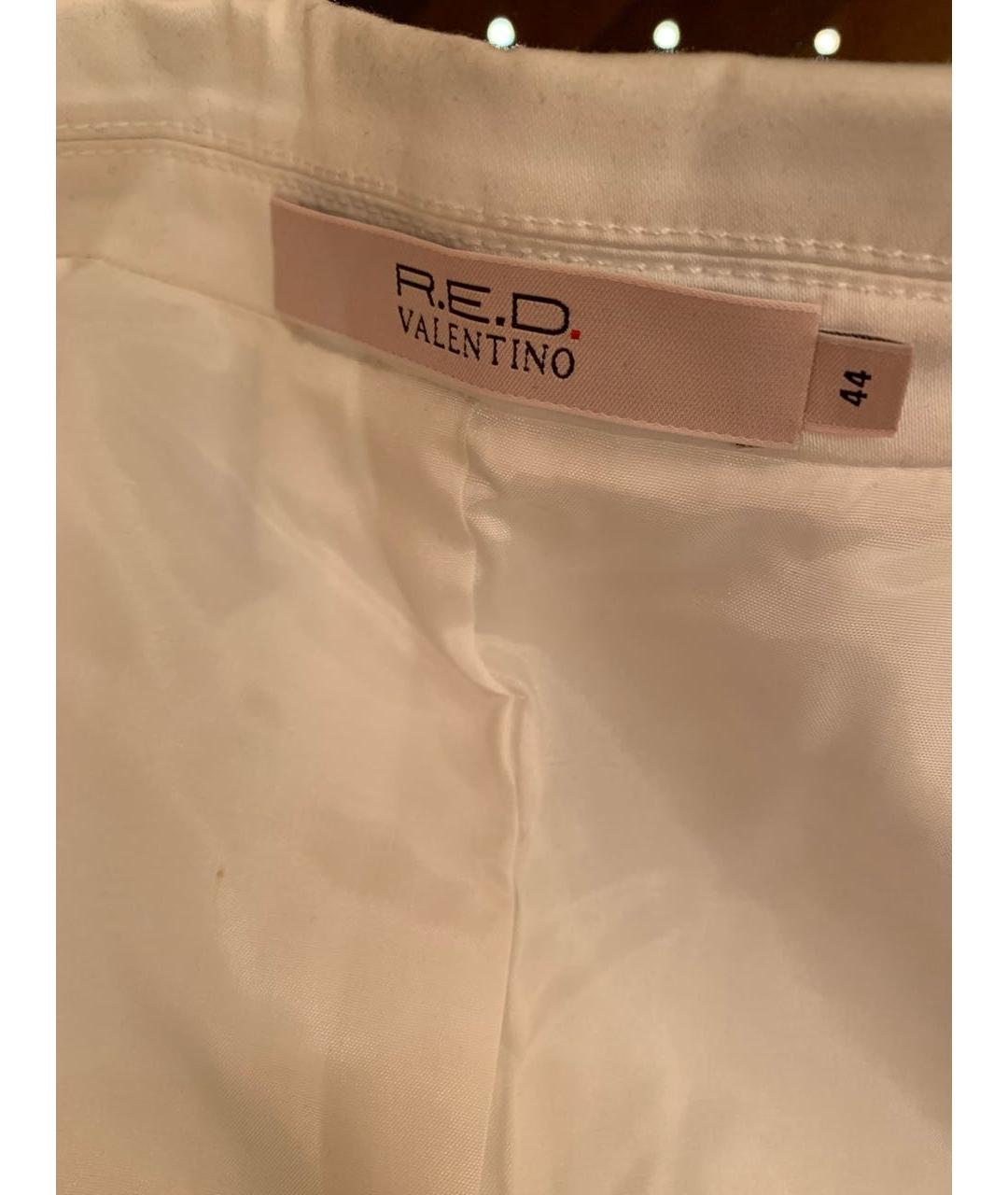 RED VALENTINO Белый хлопко-эластановый костюм с юбками, фото 8