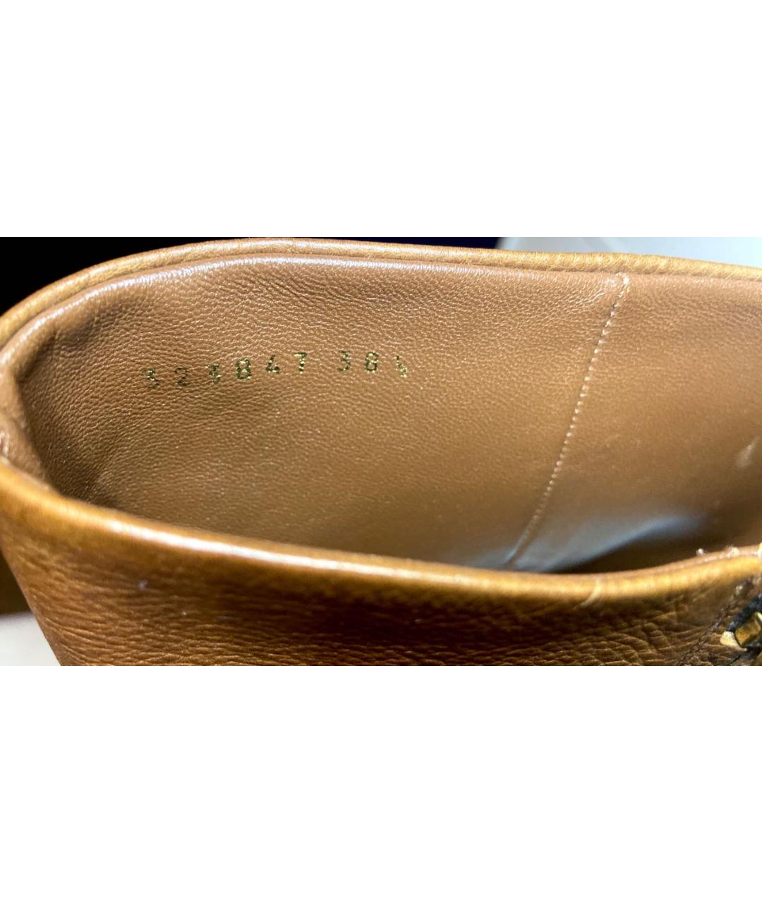 GUCCI Коричневые кожаные сапоги, фото 7