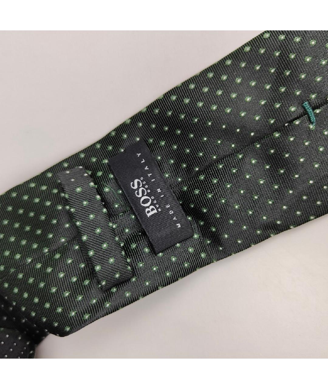 HUGO BOSS Зеленый шелковый галстук, фото 7