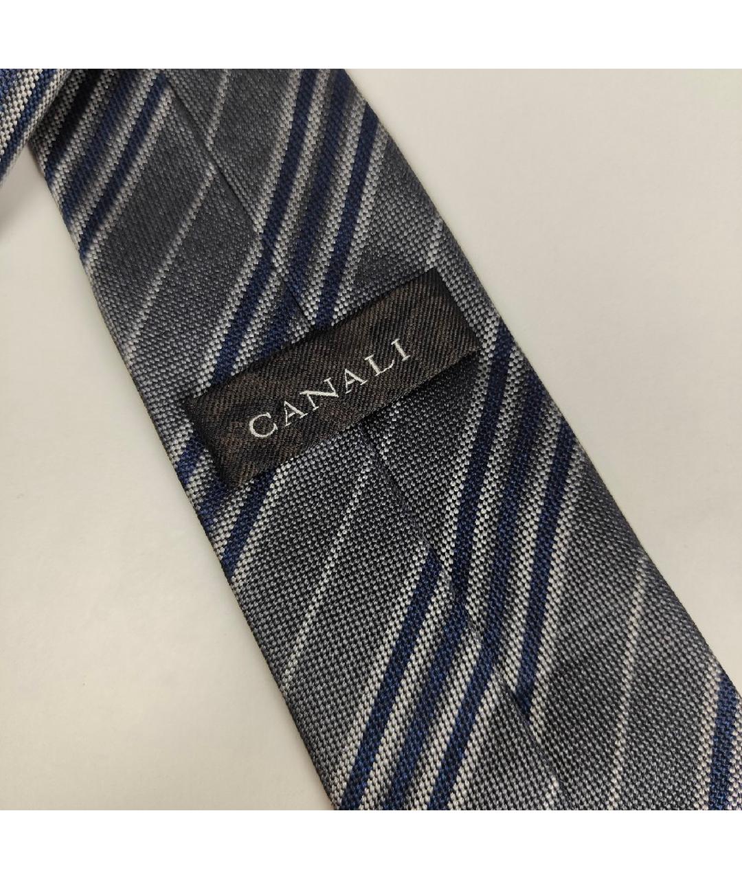 CANALI Серый шелковый галстук, фото 9
