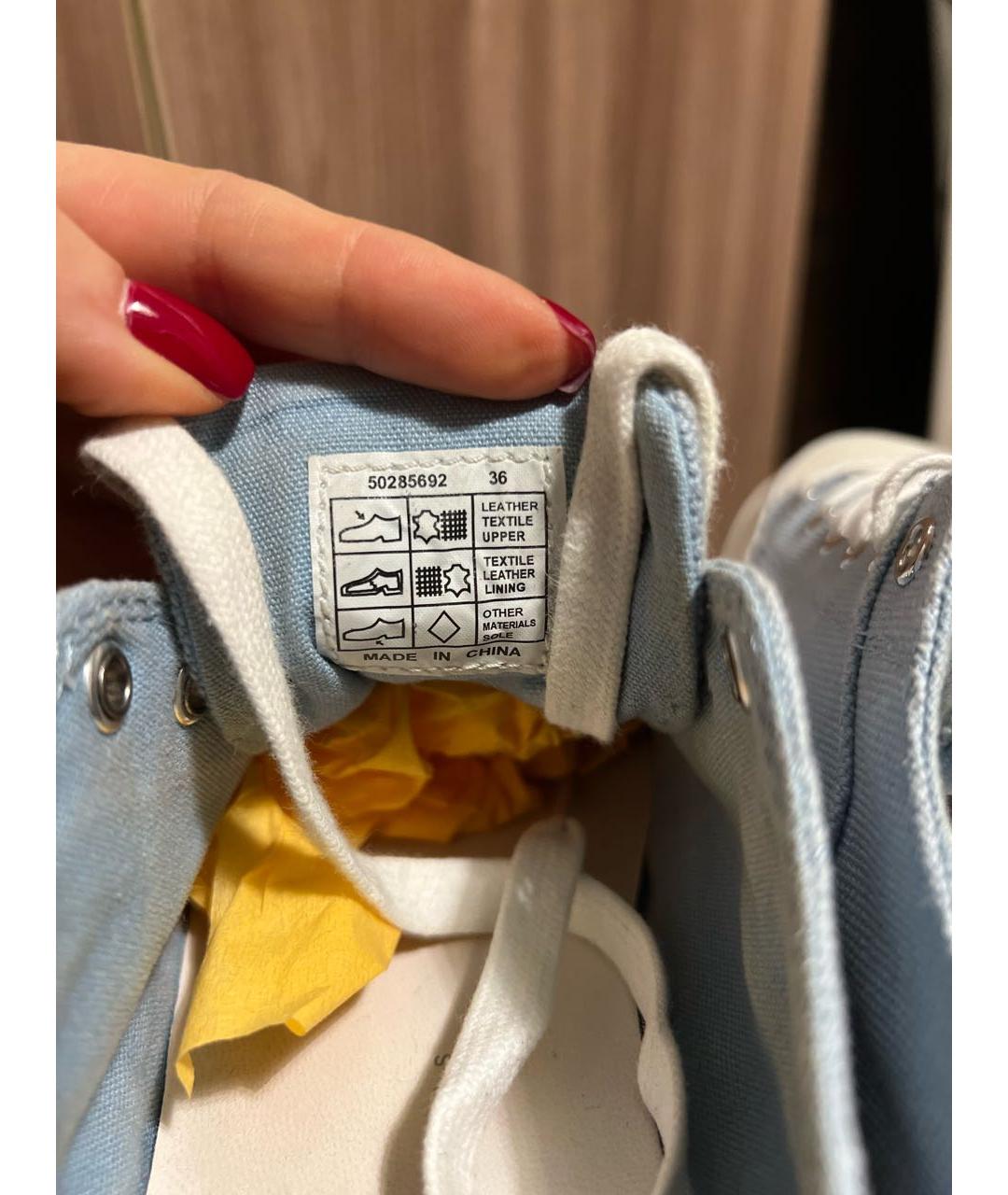 HUGO BOSS Голубые текстильные кеды, фото 5