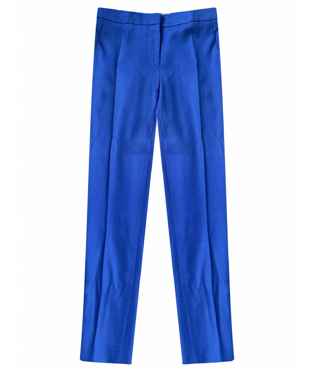 STELLA MCCARTNEY Синие шерстяные брюки узкие, фото 1