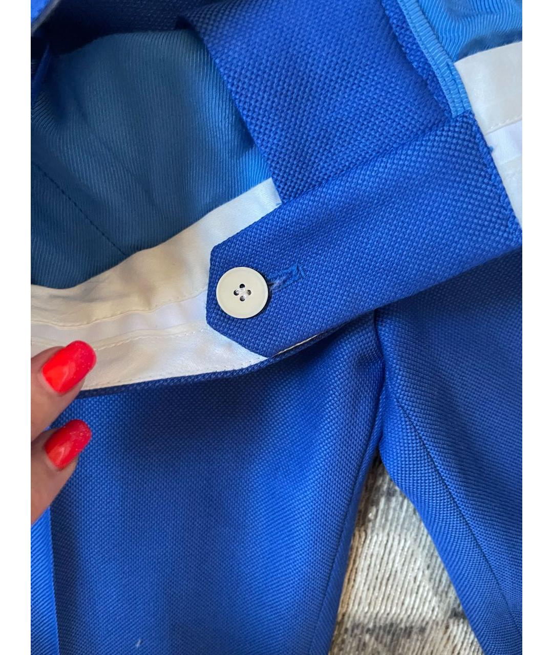 STELLA MCCARTNEY Синие шерстяные брюки узкие, фото 3