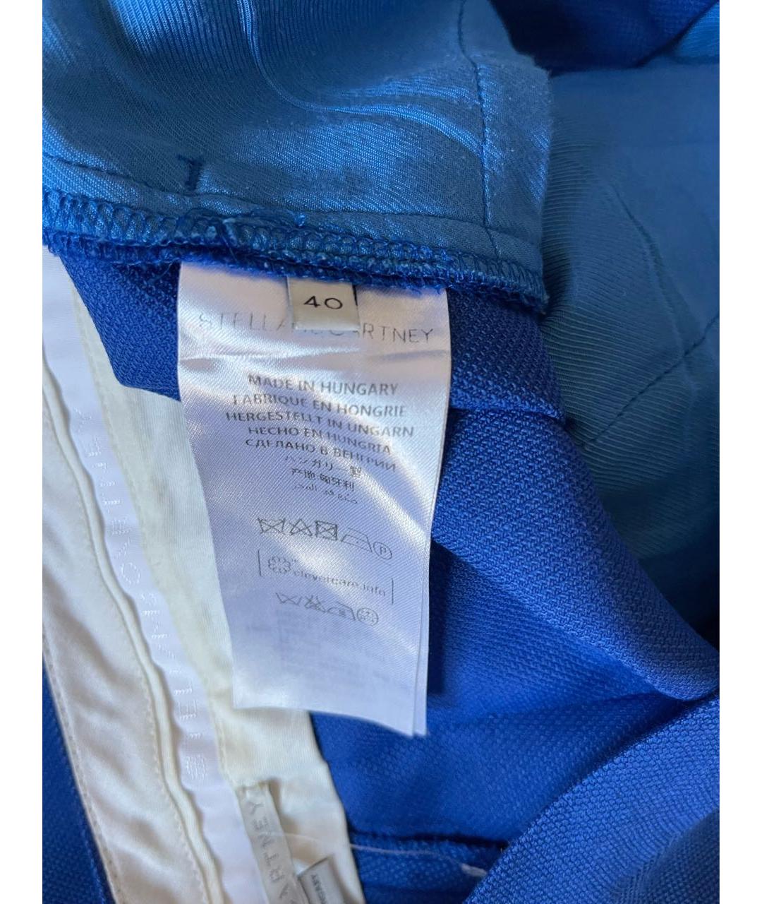 STELLA MCCARTNEY Синие шерстяные брюки узкие, фото 6