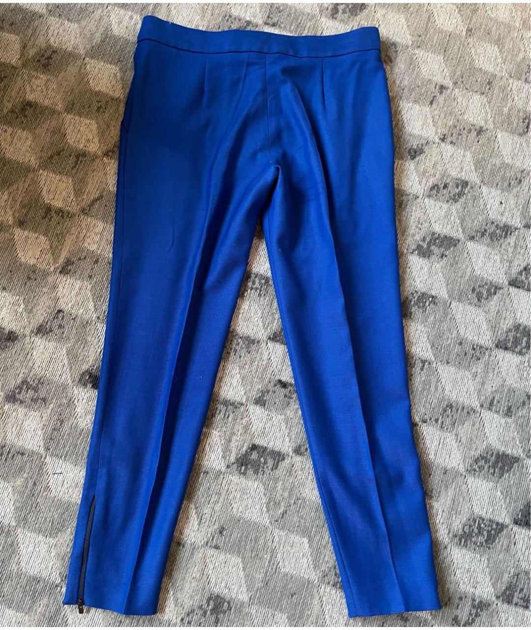 STELLA MCCARTNEY Синие шерстяные брюки узкие, фото 7