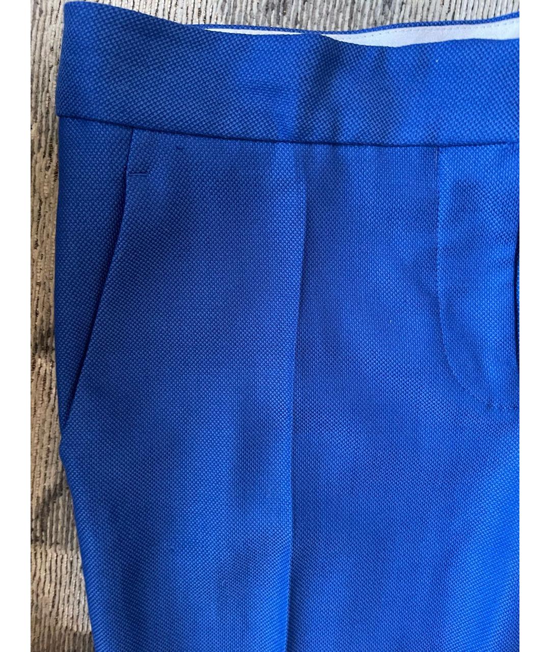 STELLA MCCARTNEY Синие шерстяные брюки узкие, фото 4