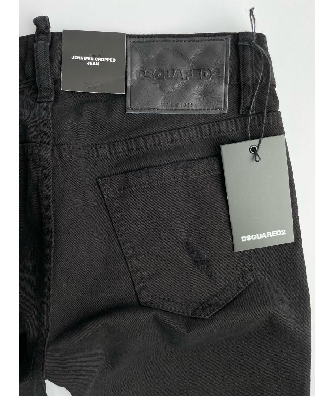 DSQUARED2 Черные хлопко-эластановые джинсы слим, фото 8