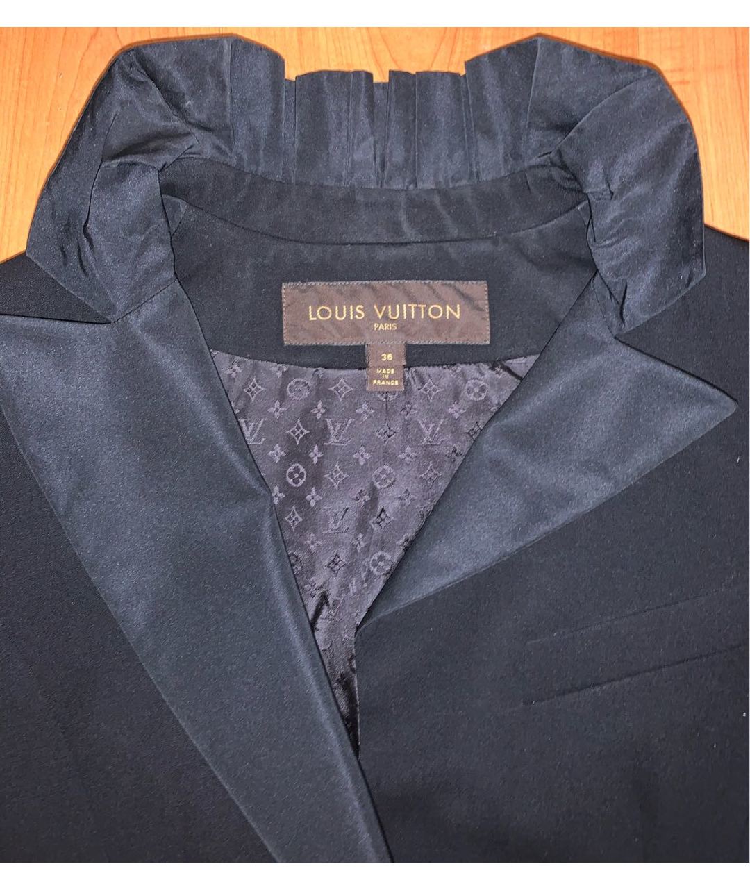 LOUIS VUITTON PRE-OWNED Черный шерстяной костюм с брюками, фото 3