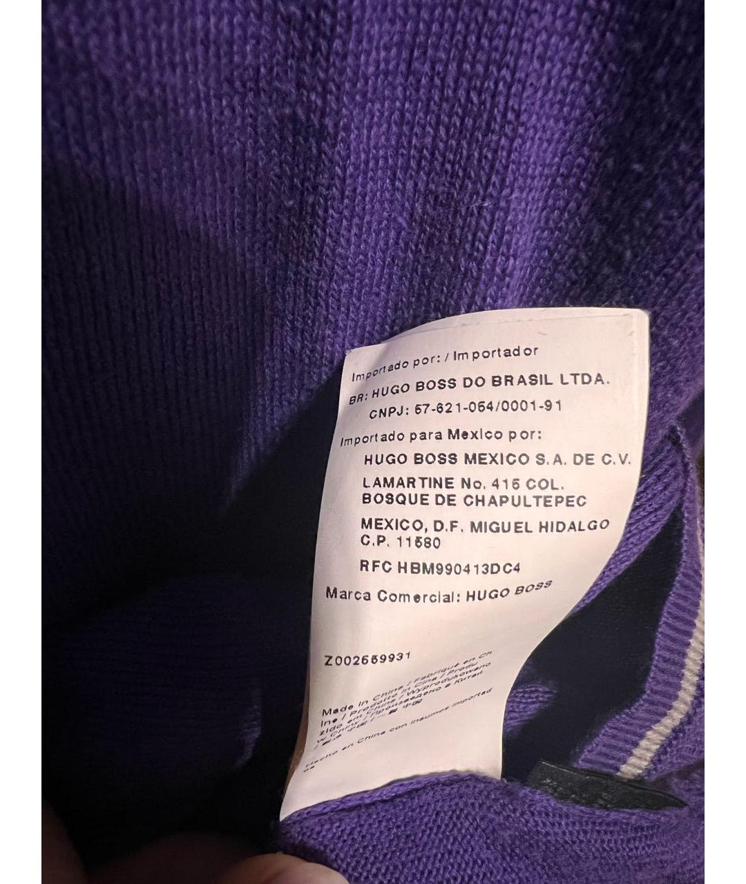 HUGO BOSS Фиолетовый хлопковый джемпер / свитер, фото 5