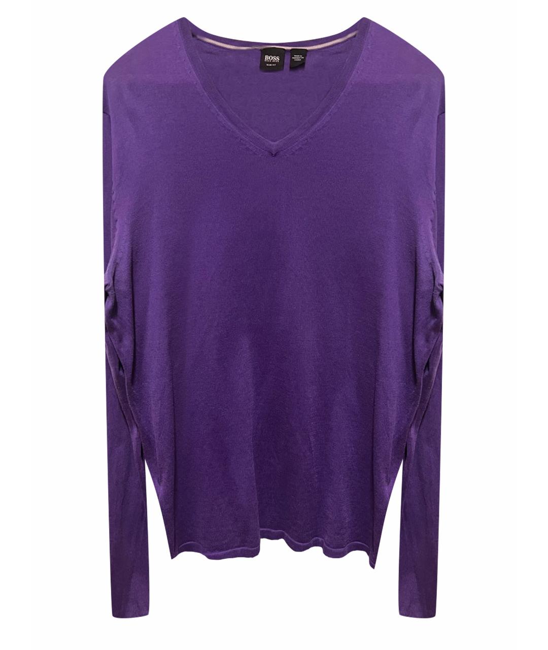 HUGO BOSS Фиолетовый хлопковый джемпер / свитер, фото 1