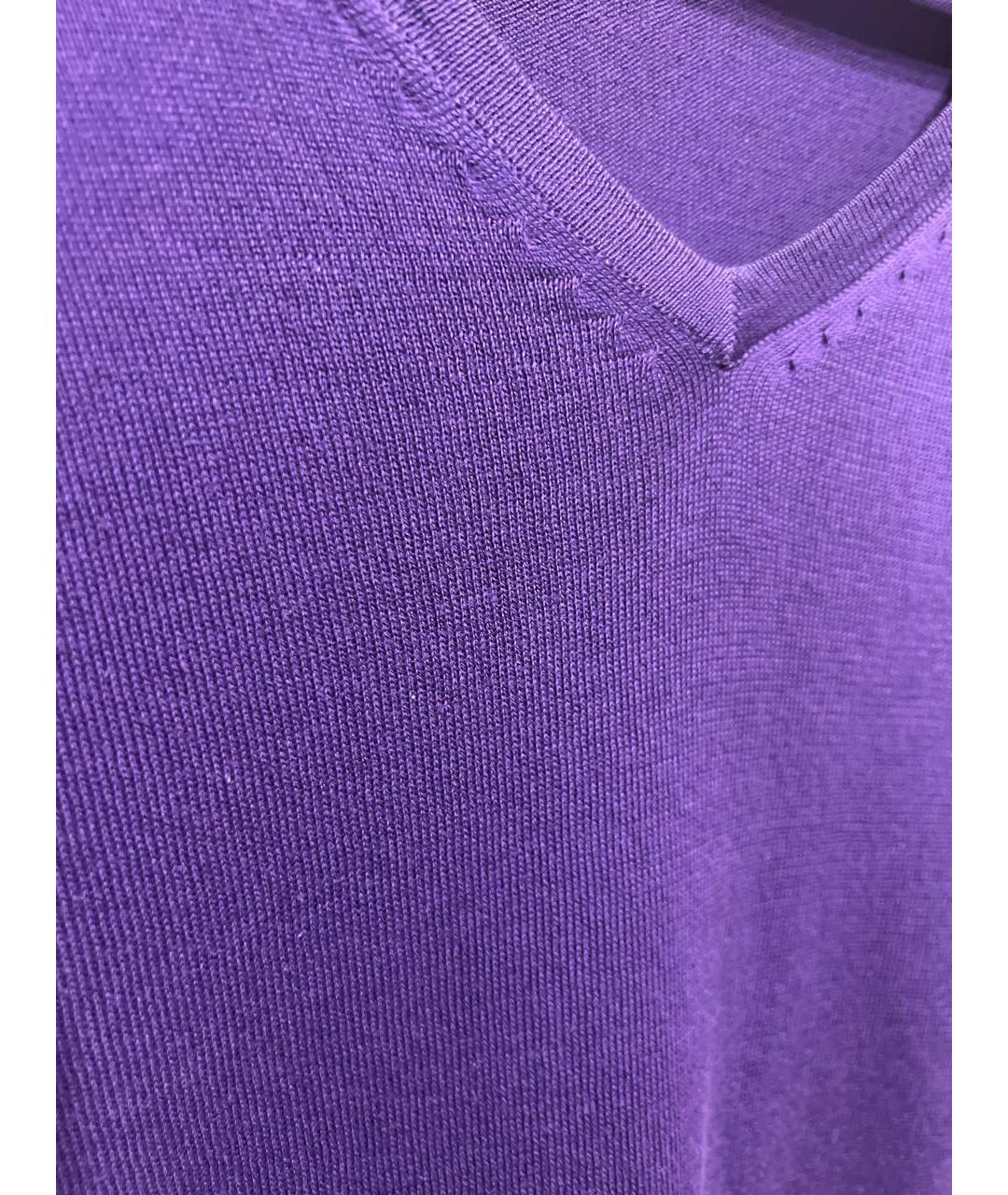 HUGO BOSS Фиолетовый хлопковый джемпер / свитер, фото 4