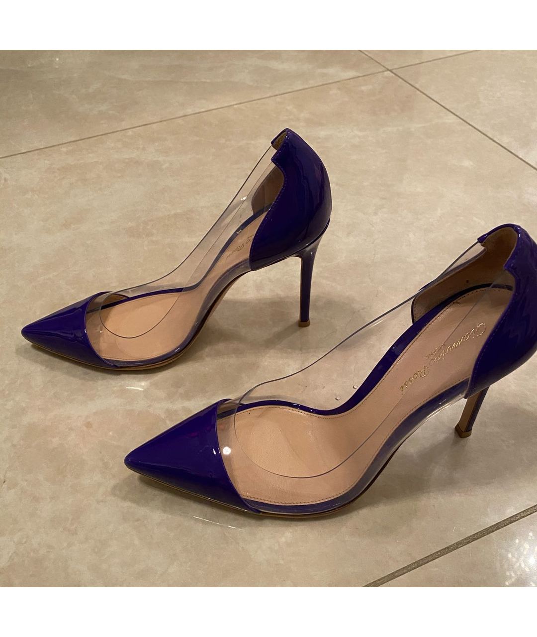 GIANVITO ROSSI Фиолетовые туфли из лакированной кожи, фото 4
