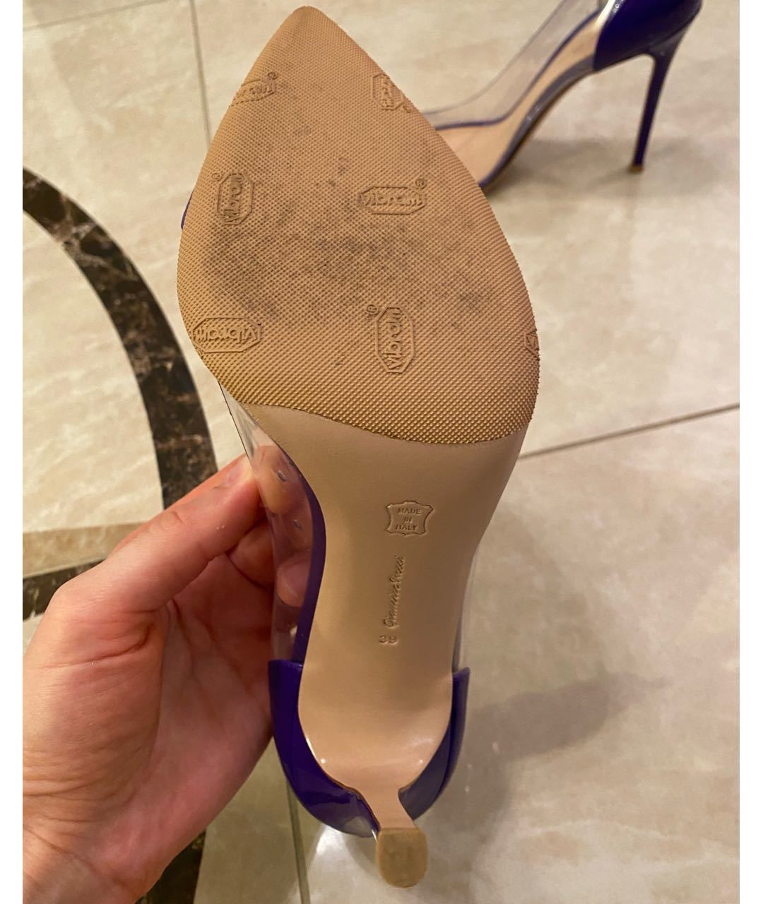 GIANVITO ROSSI Фиолетовые туфли из лакированной кожи, фото 5