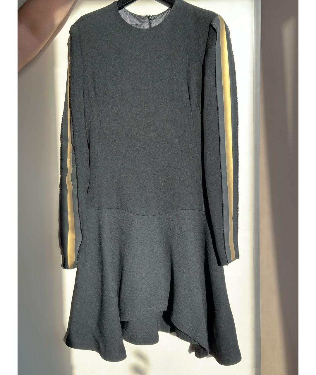 JAY AHR Черное шерстяное коктейльное платье, фото 5
