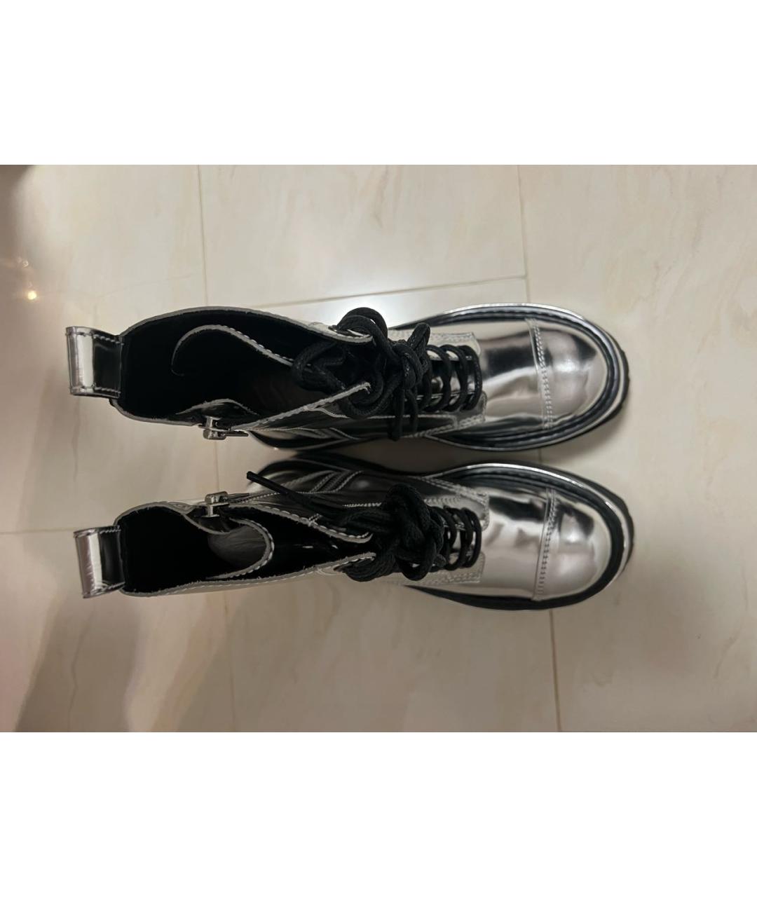 JUNYA WATANABE Серебряные кожаные ботинки, фото 3