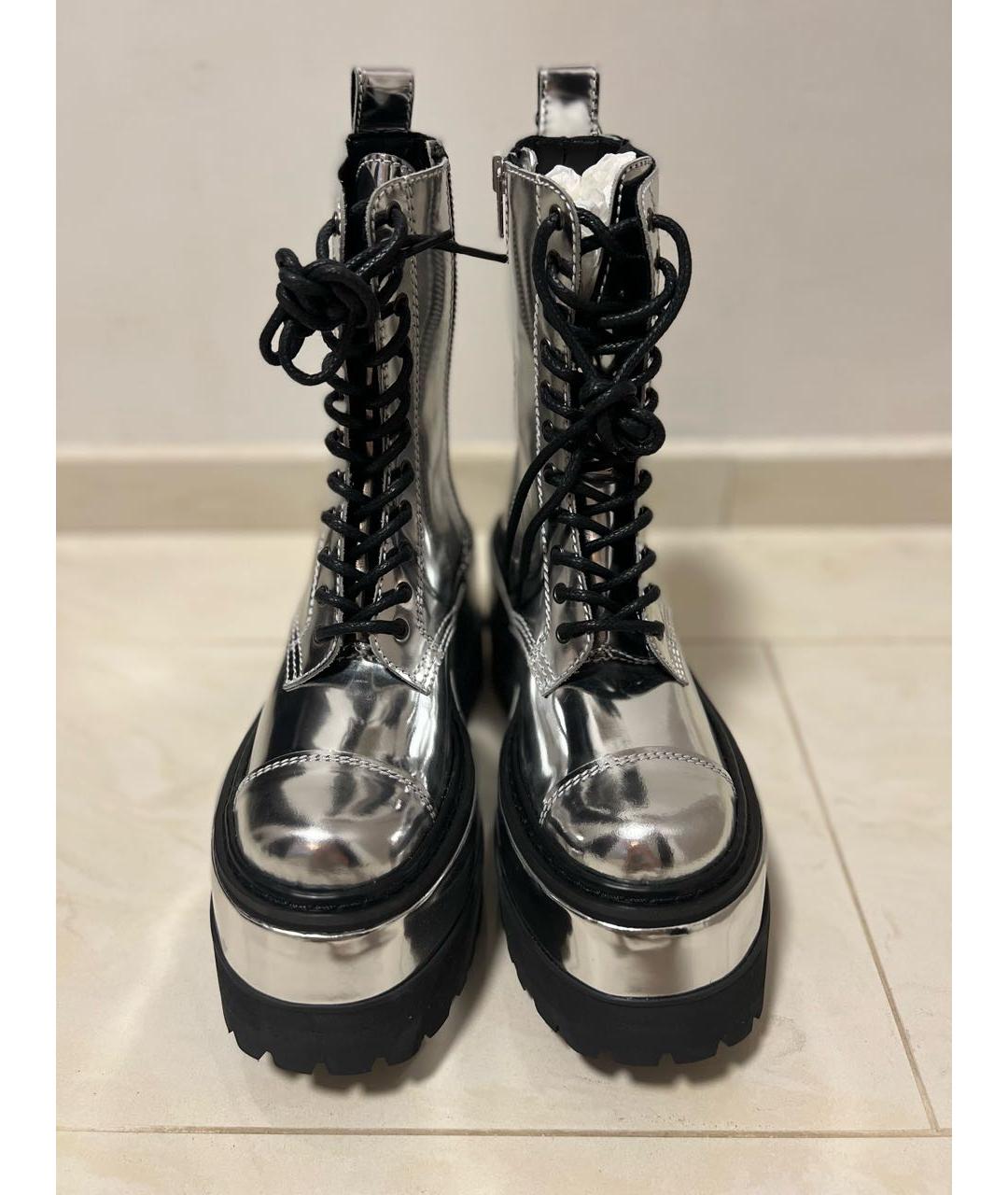 JUNYA WATANABE Серебряные кожаные ботинки, фото 2