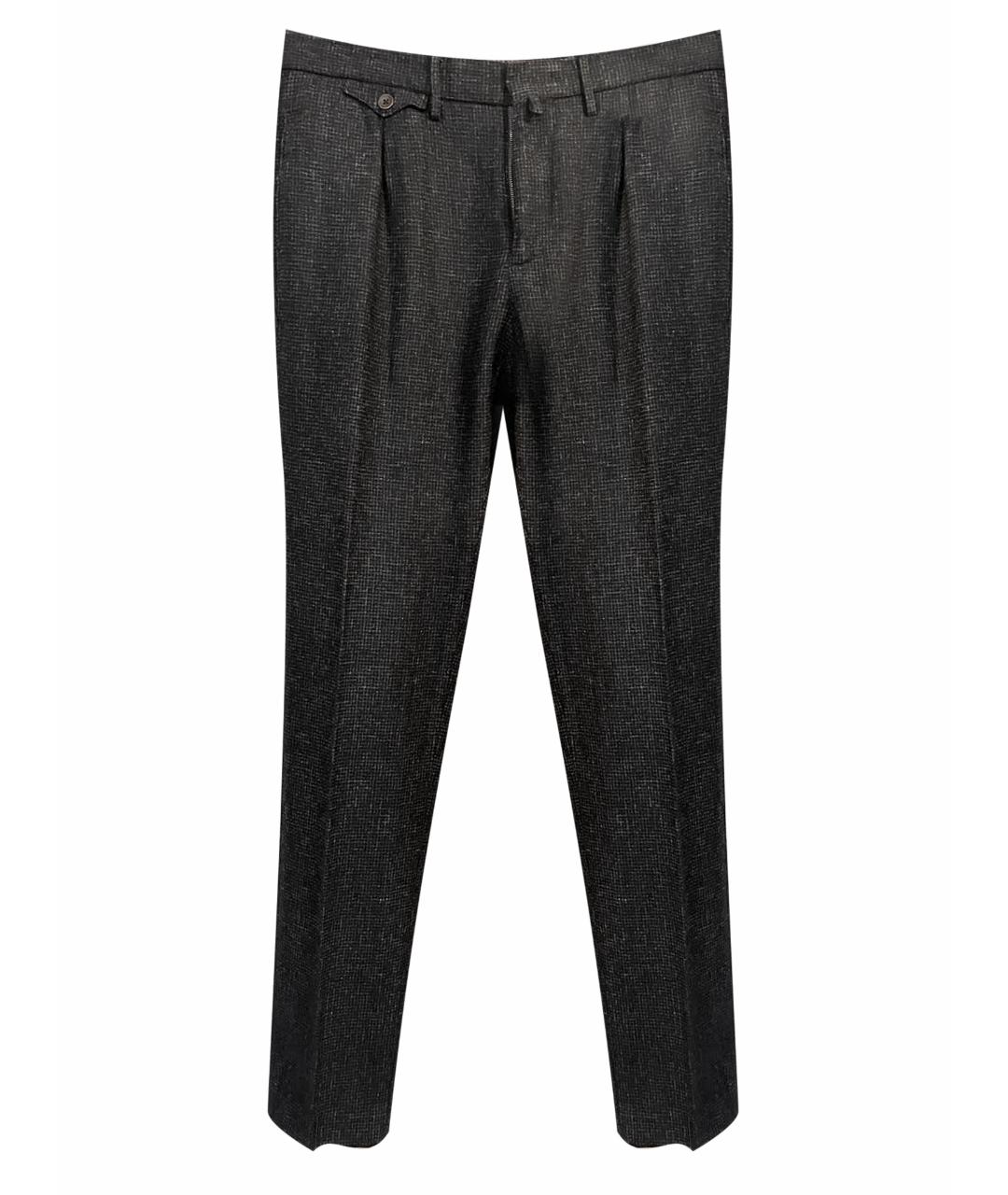 INCOTEX Темно-синие шерстяные классические брюки, фото 1