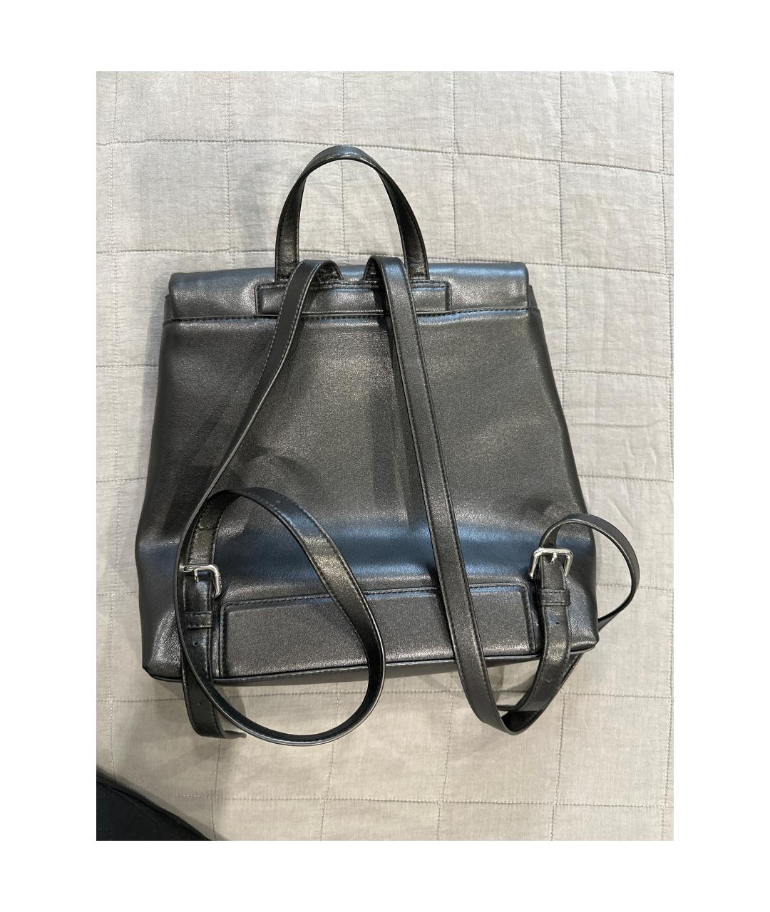 DKNY Черный кожаный рюкзак, фото 6