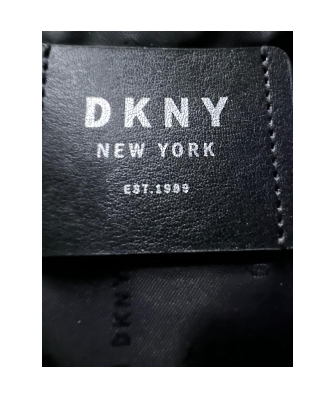 DKNY Черный кожаный рюкзак, фото 3