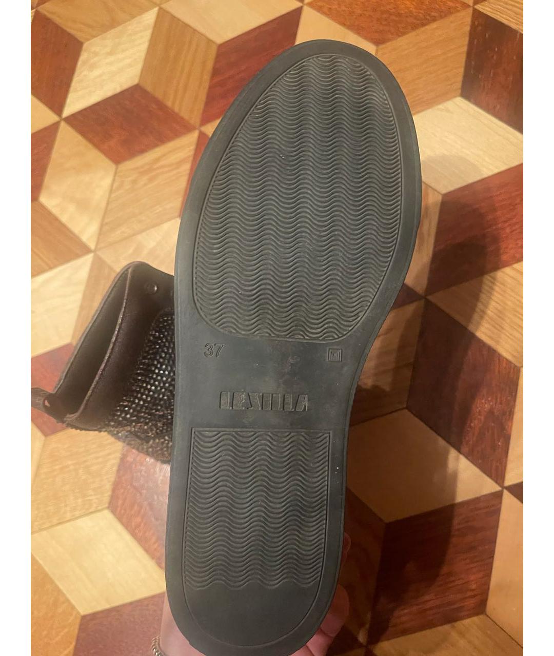 LE SILLA Коричневые кожаные слипоны, фото 3