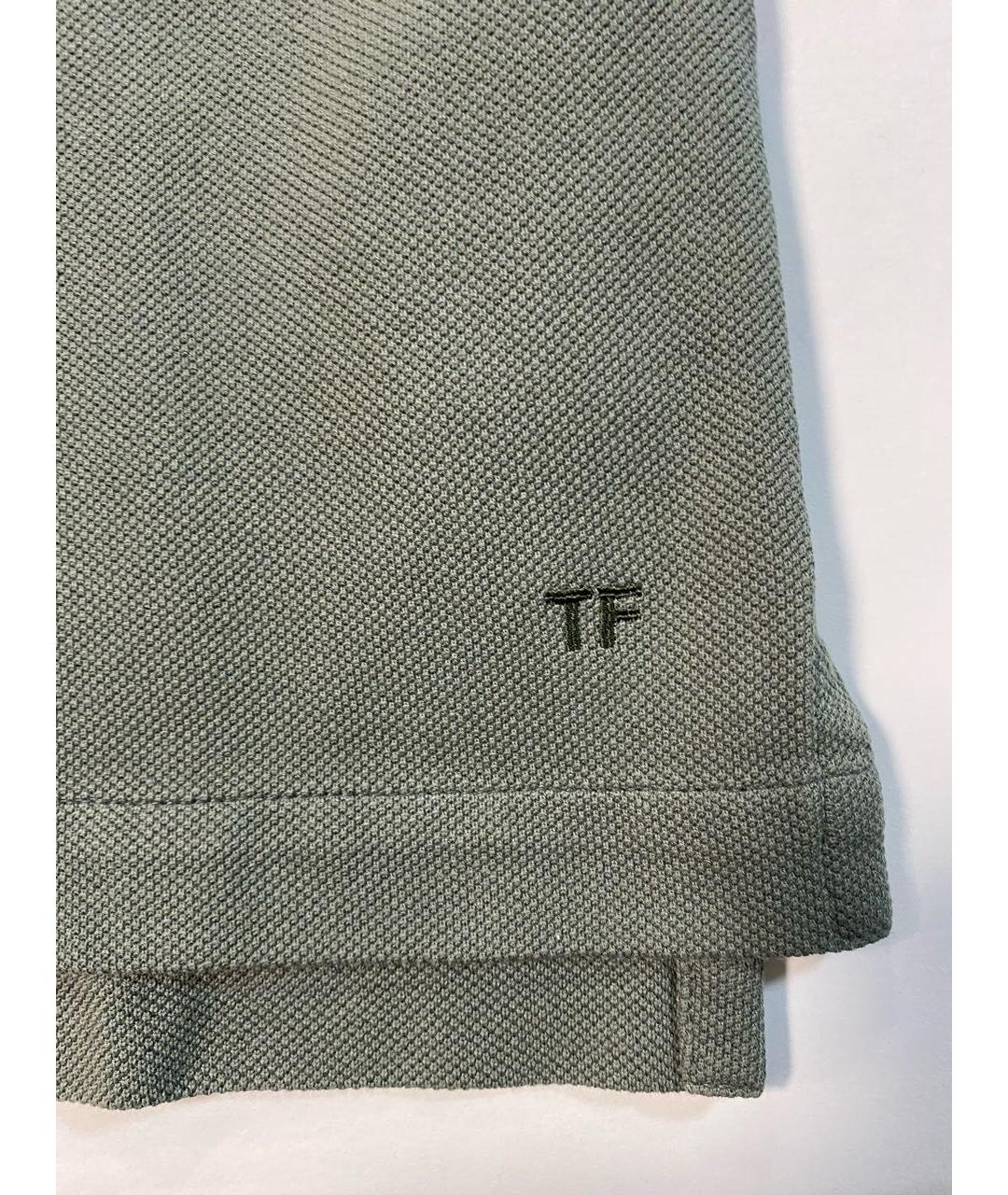 TOM FORD Зеленые хлопковое поло с коротким рукавом, фото 4