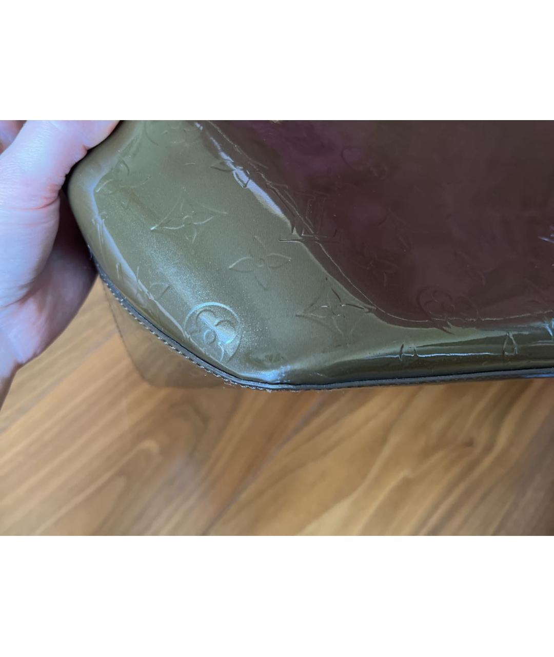 LOUIS VUITTON PRE-OWNED Хаки сумка тоут из лакированной кожи, фото 4