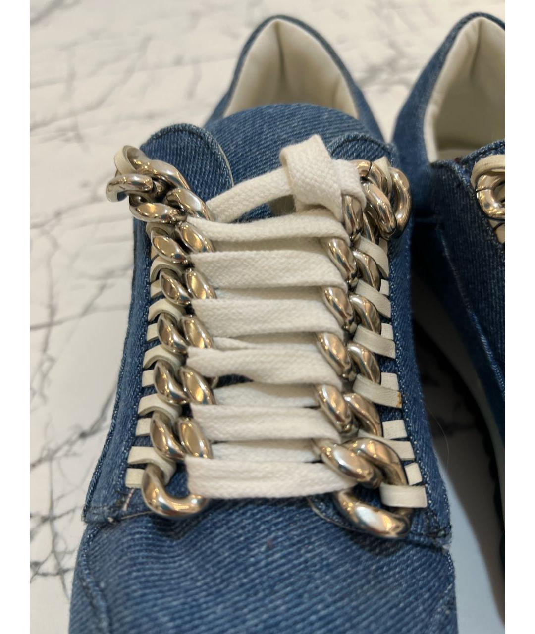 CASADEI Синие кожаные кроссовки, фото 7