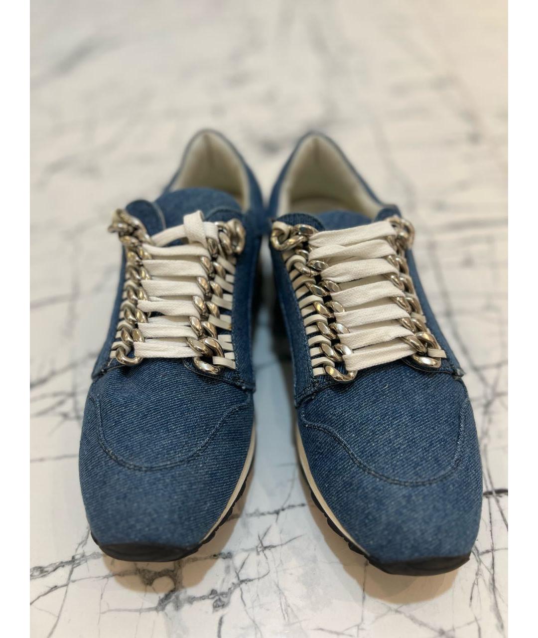 CASADEI Синие кожаные кроссовки, фото 5