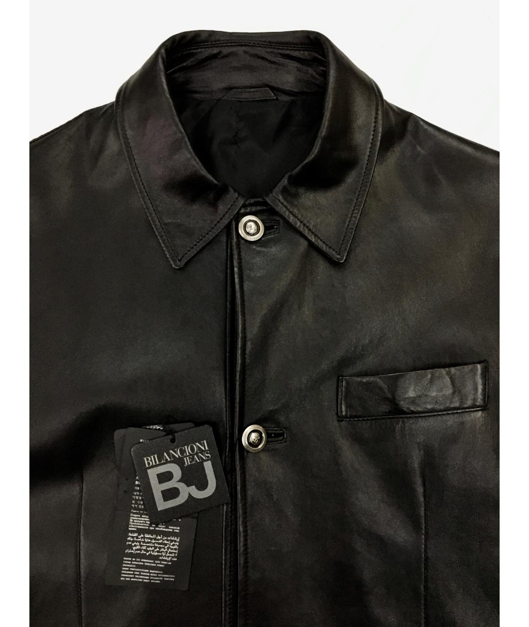 BILANCIONI Черная кожаная куртка, фото 3