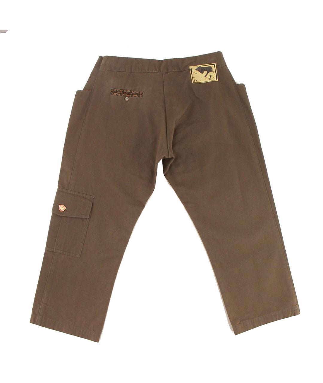 CHRISTIAN DIOR Коричневые хлопковые брюки и шорты, фото 2