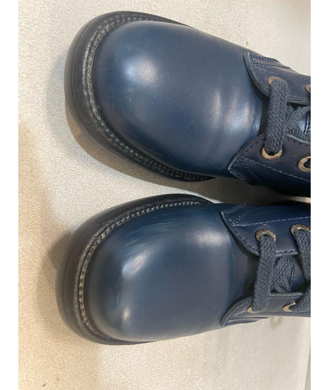 CHANEL PRE-OWNED Темно-синие кожаные ботинки, фото 6
