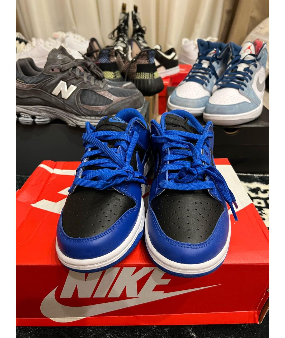 NIKE Темно-синие кожаные низкие кроссовки / кеды, фото 2