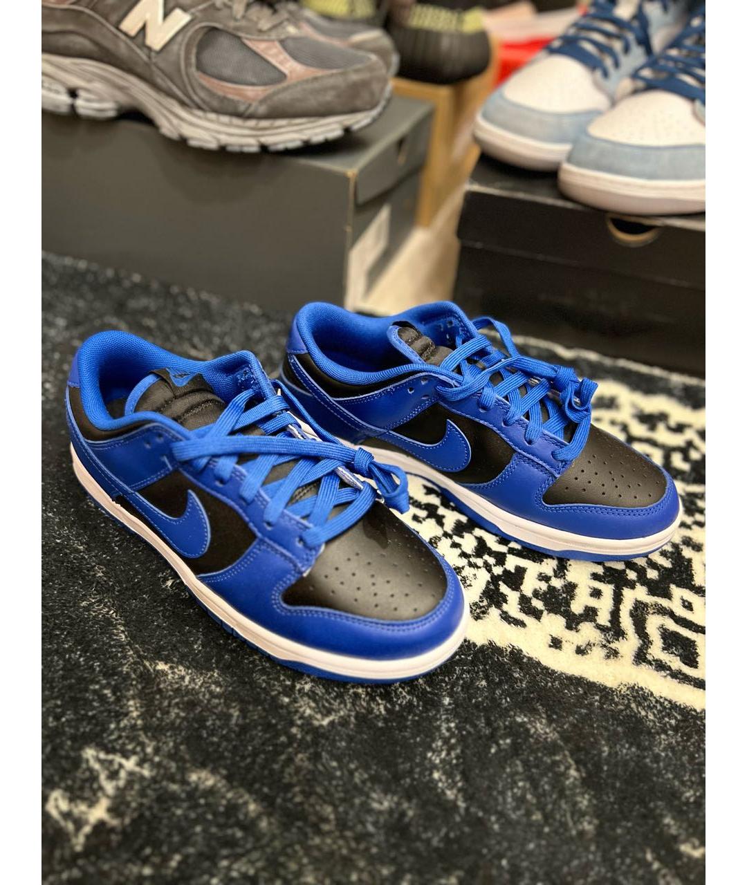 NIKE Темно-синие кожаные низкие кроссовки / кеды, фото 5