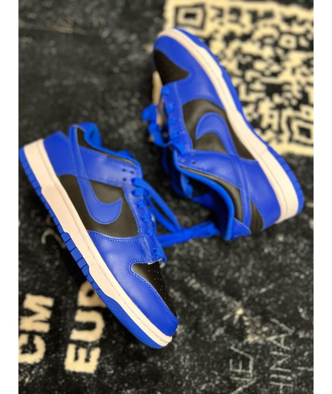 NIKE Темно-синие кожаные низкие кроссовки / кеды, фото 7