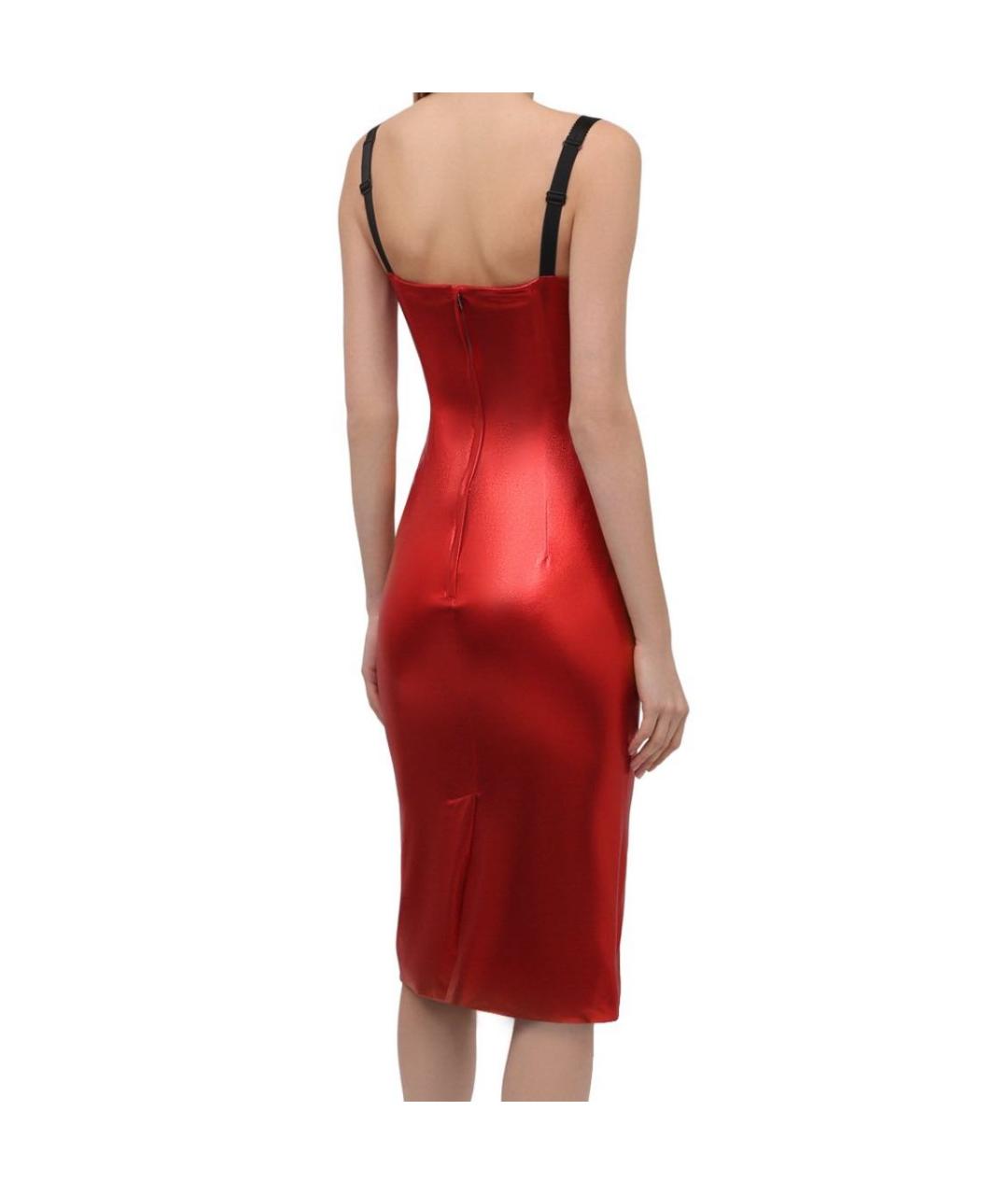 DOLCE&GABBANA Красное вискозное коктейльное платье, фото 8
