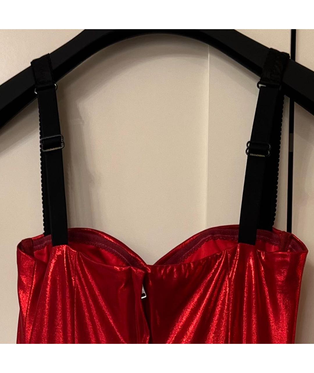 DOLCE&GABBANA Красное вискозное коктейльное платье, фото 3