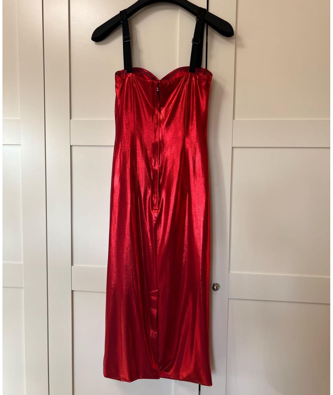 DOLCE&GABBANA Красное вискозное коктейльное платье, фото 2