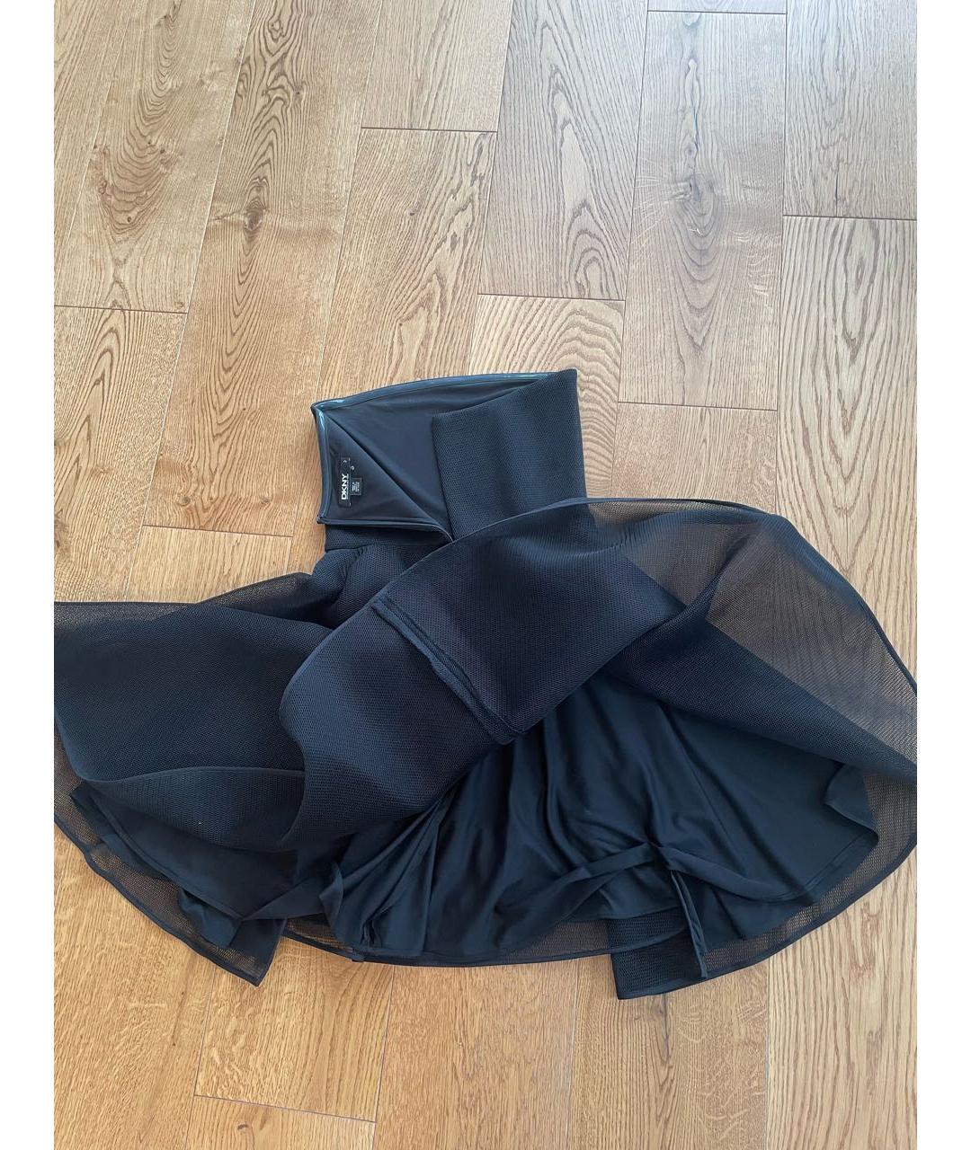 DKNY Черное сетчатое коктейльное платье, фото 5