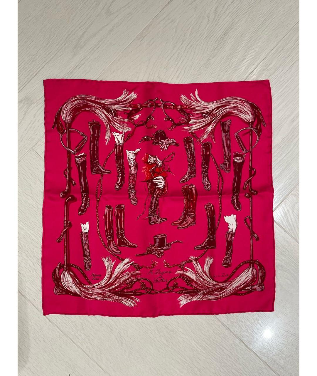 HERMES Фуксия шелковый платок, фото 9